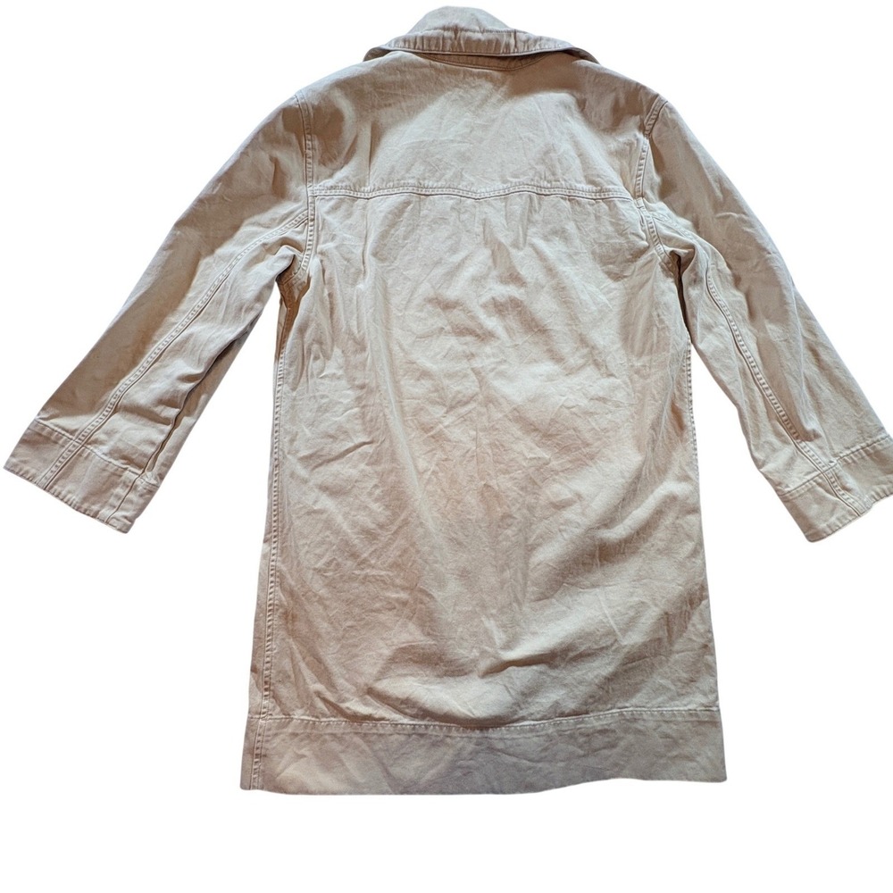 Ralph Lauren Tunic Dress Womens 8 Tan Cotton Twill Long Sleeve Utility Safari - Picture 2 of 7